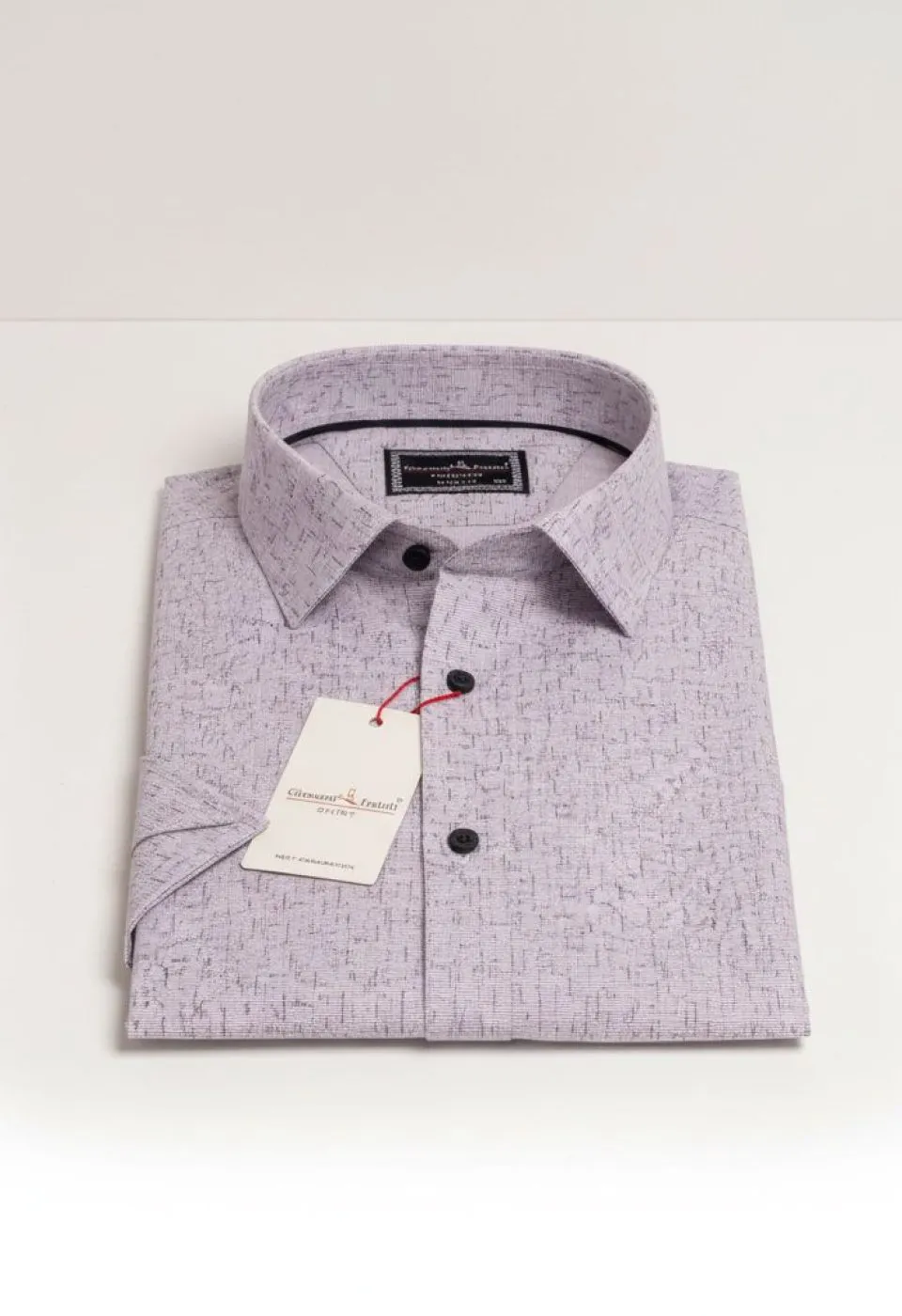 Büyük Beden Slim Fit Kısa Kol Desenli Erkek Gömlek 4GMK311741004