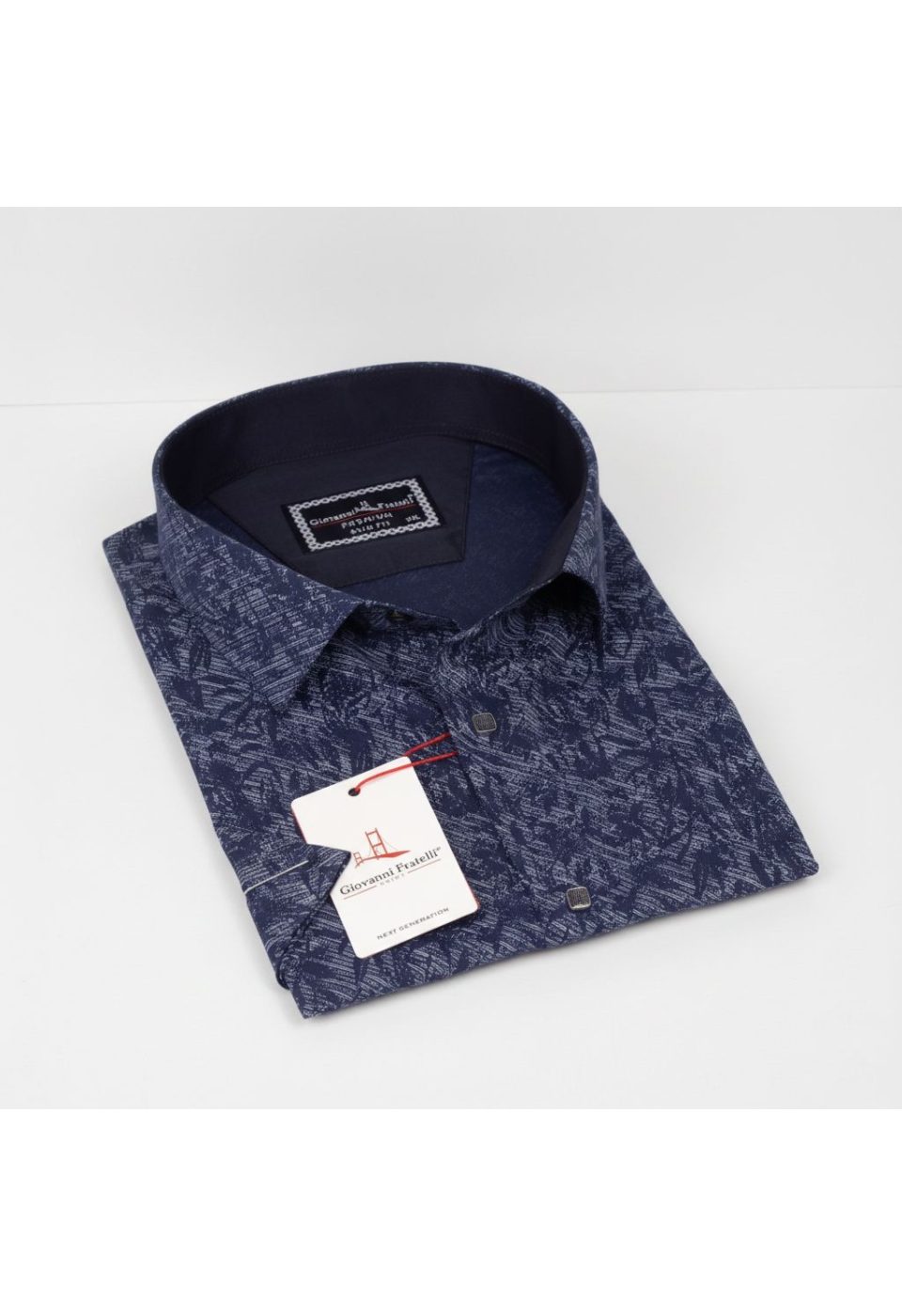 Büyük Beden Slim Fit Kısa Kol Desenli Erkek Gömlek 4GMK311743002 - Giovanni Fratelli