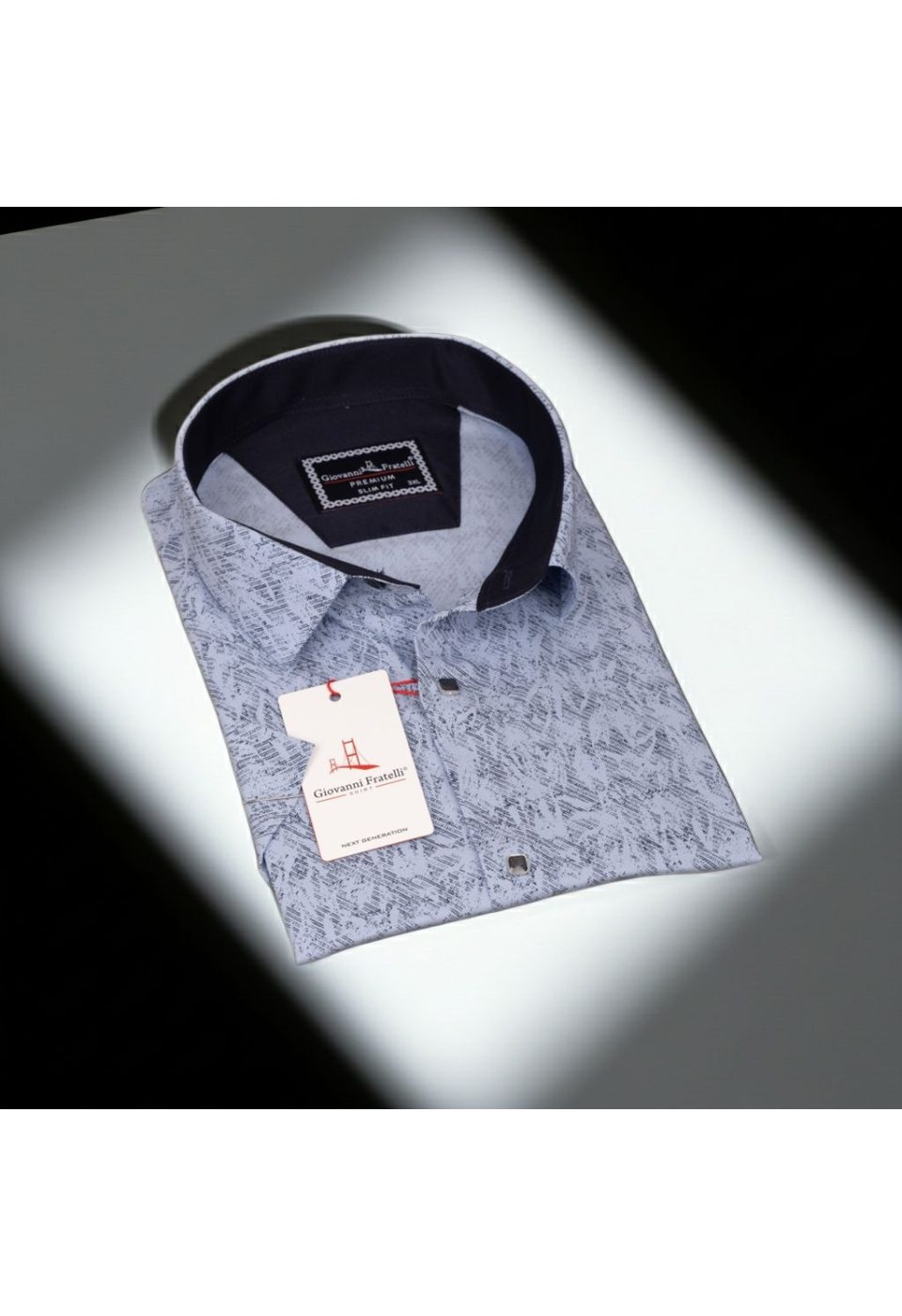 Büyük Beden Slim Fit Kısa Kol Desenli Erkek Gömlek 4GMK311743003 - Giovanni Fratelli