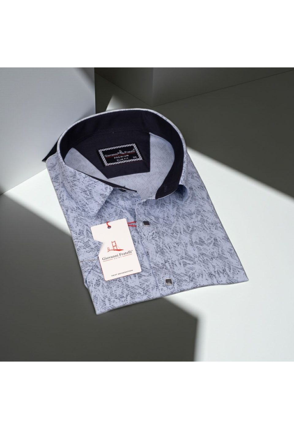 Büyük Beden Slim Fit Kısa Kol Desenli Erkek Gömlek 4GMK311743003 - Giovanni Fratelli
