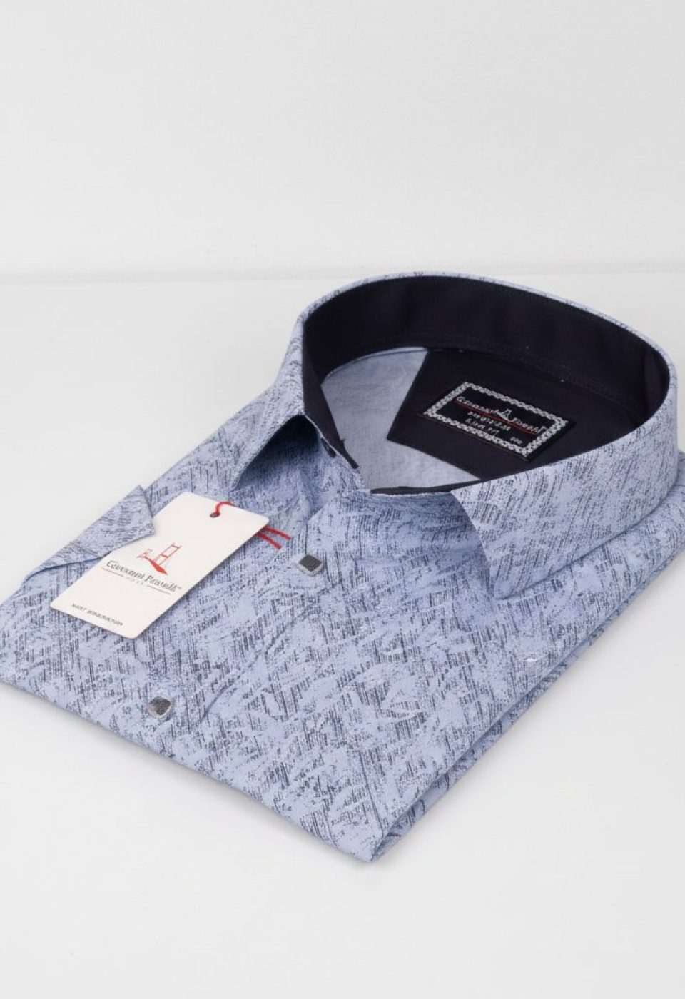 Büyük Beden Slim Fit Kısa Kol Desenli Erkek Gömlek 4GMK311743003 - Giovanni Fratelli
