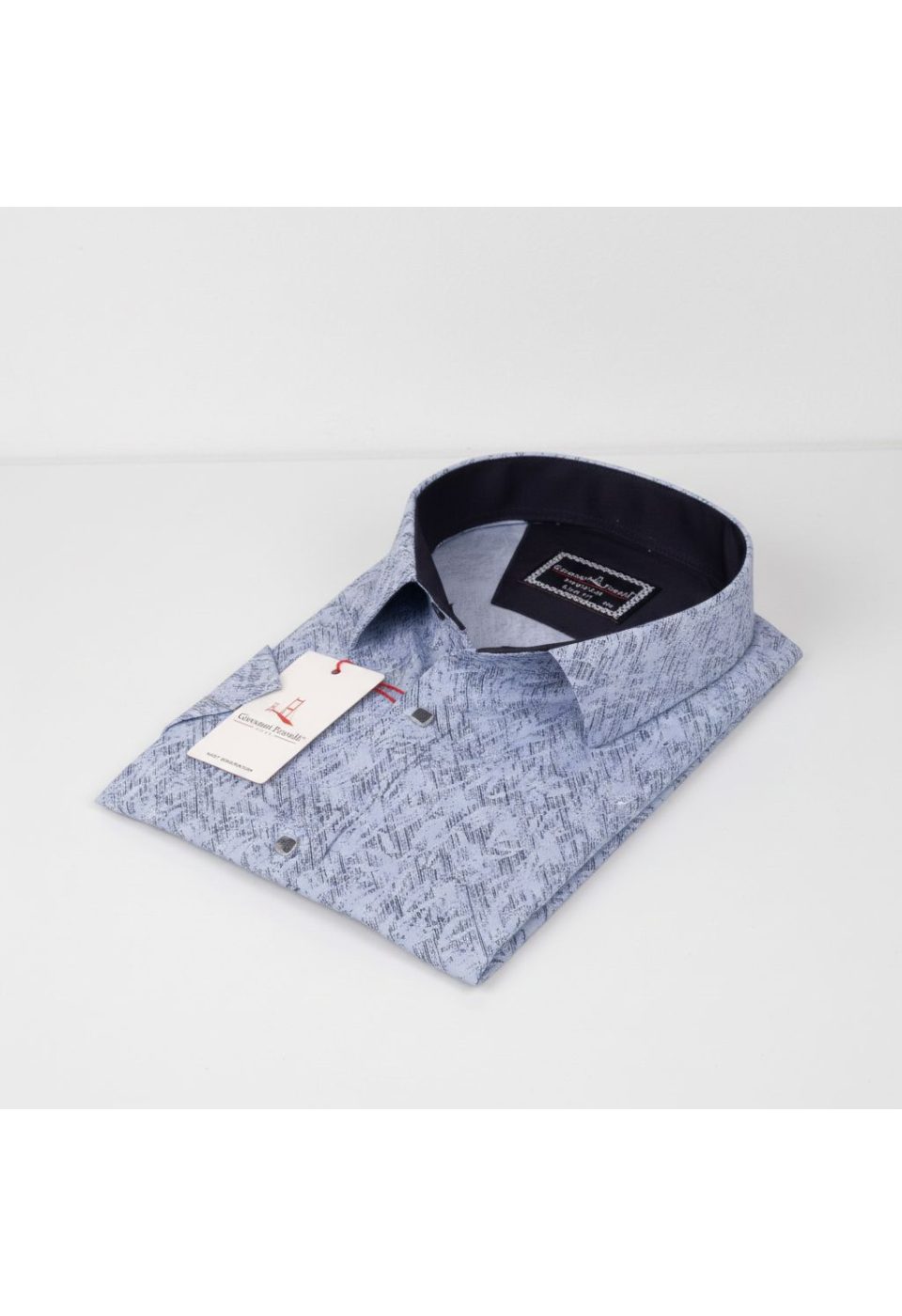 Büyük Beden Slim Fit Kısa Kol Desenli Erkek Gömlek 4GMK311743003 - Giovanni Fratelli