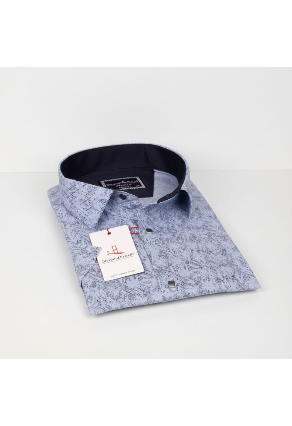 Büyük Beden Slim Fit Kısa Kol Desenli Erkek Gömlek 4GMK311743003 - Giovanni Fratelli