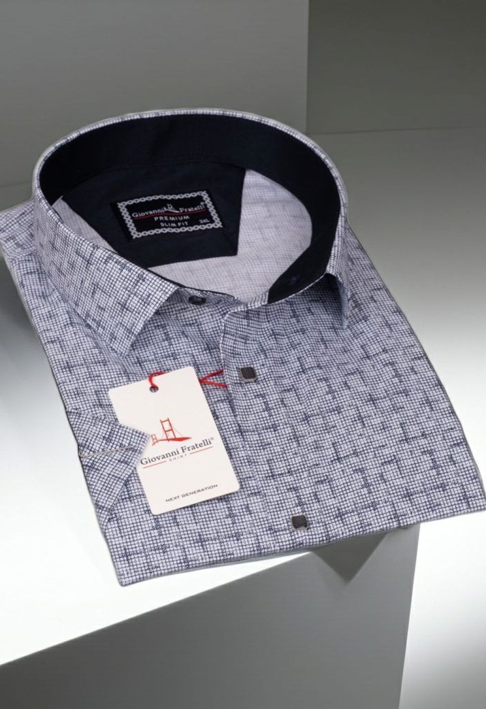 Büyük Beden Slim Fit Kısa Kol Desenli Erkek Gömlek 4GMK311744001 - Giovanni Fratelli