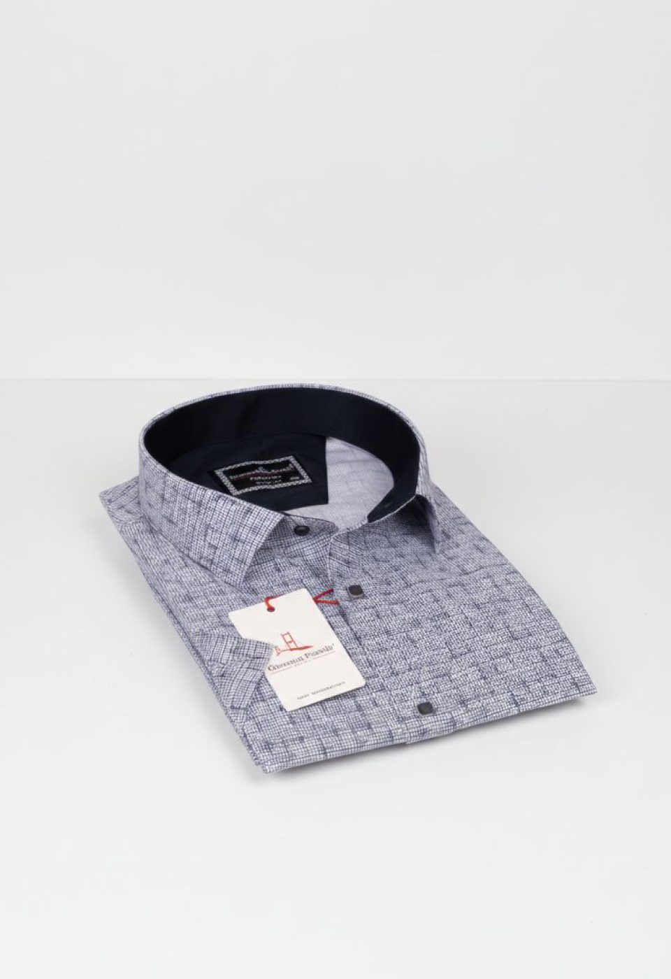 Büyük Beden Slim Fit Kısa Kol Desenli Erkek Gömlek 4GMK311744001 - Giovanni Fratelli