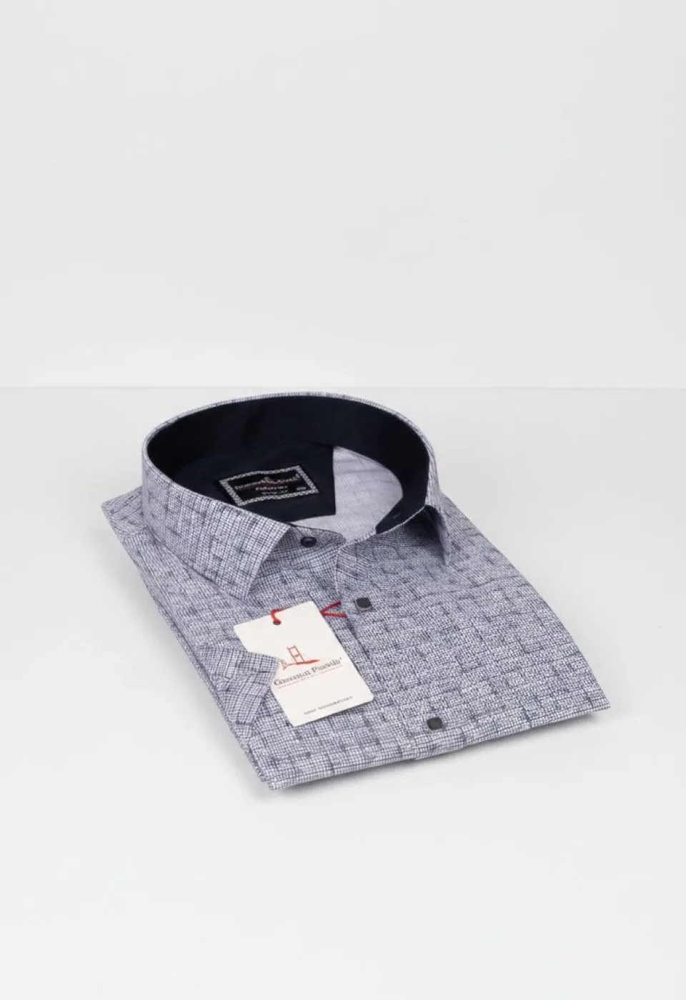 Büyük Beden Slim Fit Kısa Kol Desenli Erkek Gömlek 4GMK311744001 - Giovanni Fratelli