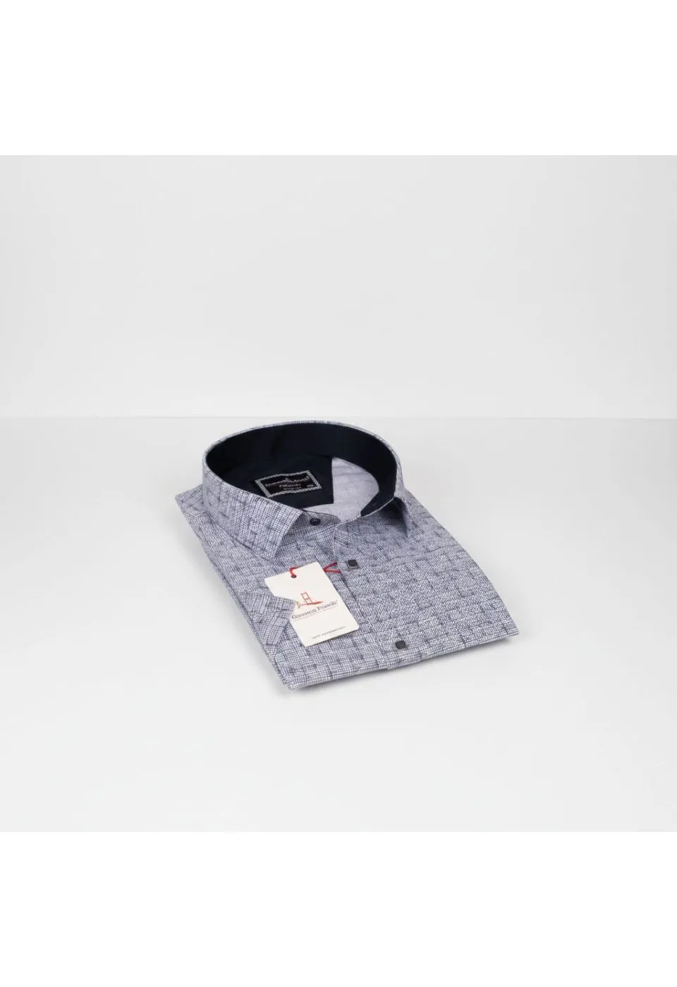 Büyük Beden Slim Fit Kısa Kol Desenli Erkek Gömlek 4GMK311744001 - Giovanni Fratelli