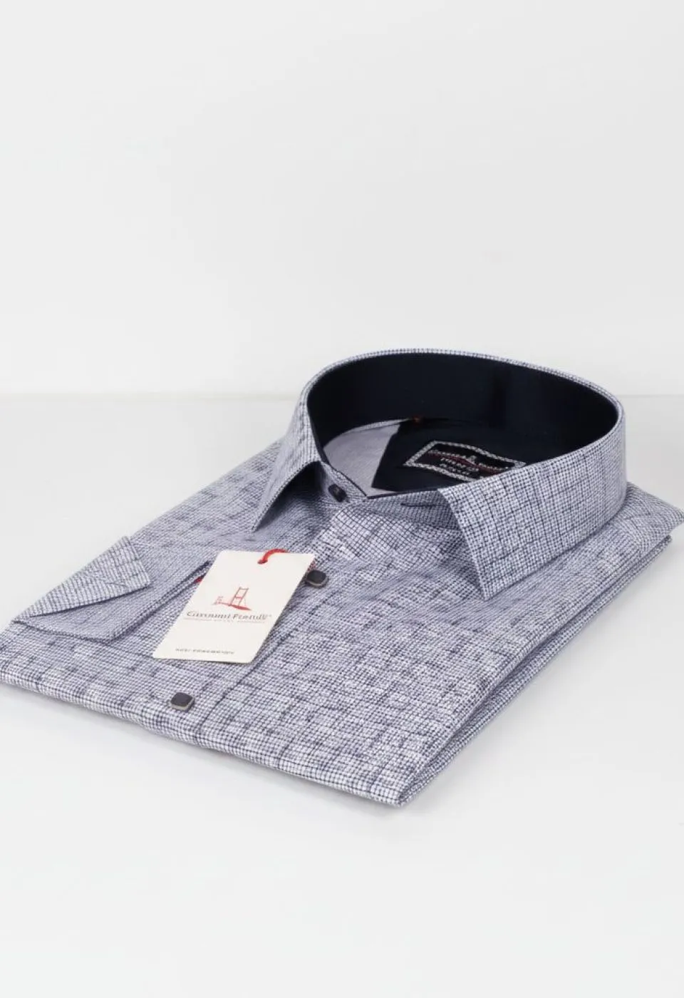 Büyük Beden Slim Fit Kısa Kol Desenli Erkek Gömlek 4GMK311744001 - Giovanni Fratelli
