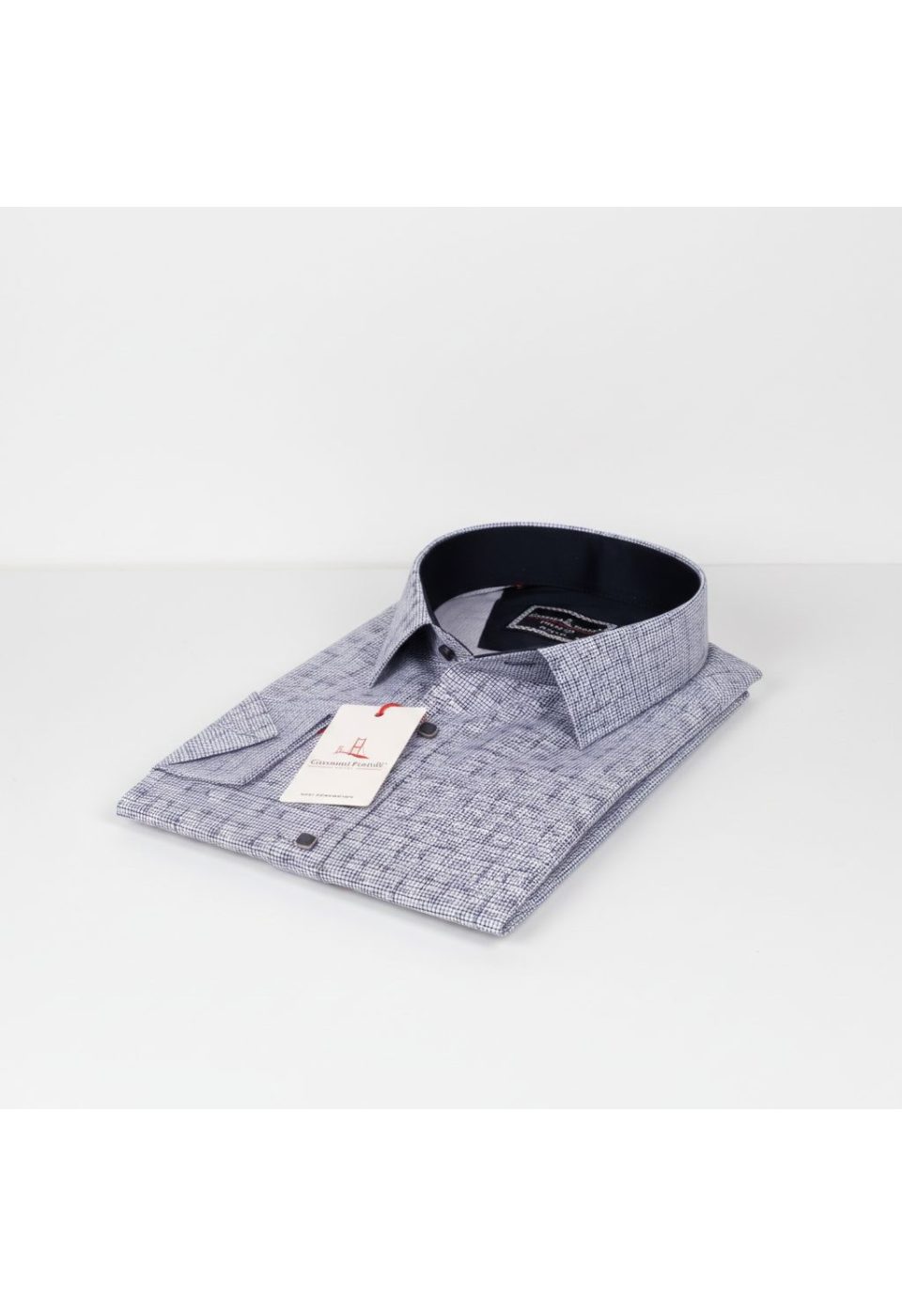 Büyük Beden Slim Fit Kısa Kol Desenli Erkek Gömlek 4GMK311744001 - Giovanni Fratelli