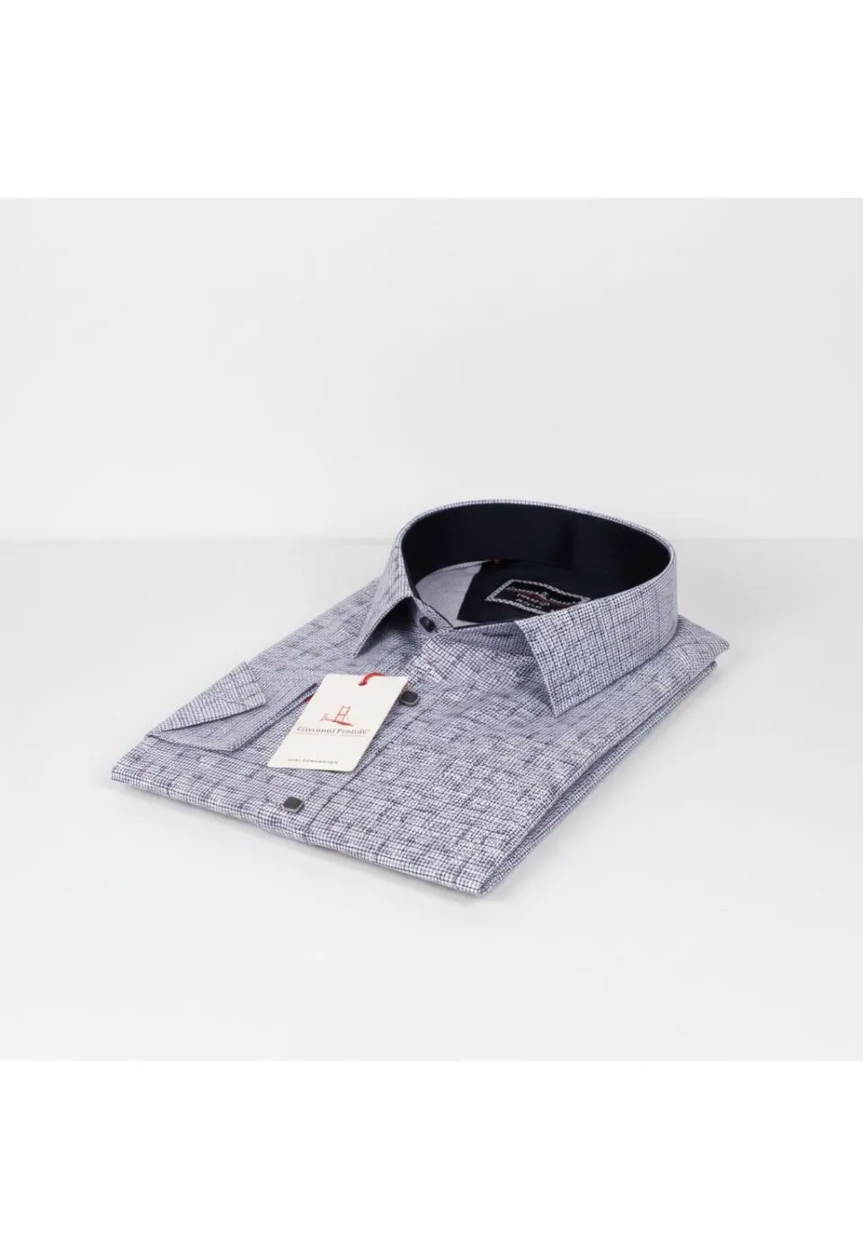 Büyük Beden Slim Fit Kısa Kol Desenli Erkek Gömlek 4GMK311744001 - Giovanni Fratelli