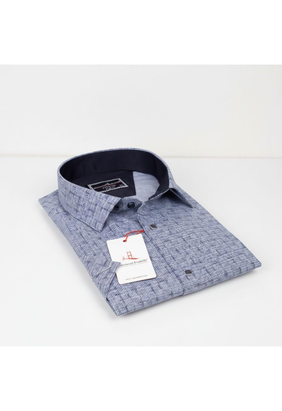 Büyük Beden Slim Fit Kısa Kol Desenli Erkek Gömlek 4GMK311744002 - Giovanni Fratelli