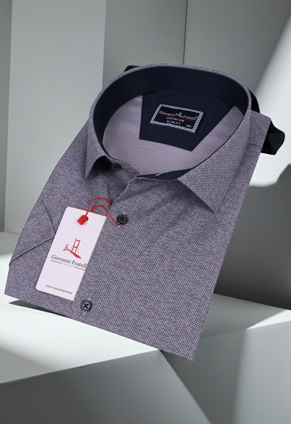 Büyük Beden Slim Fit Kısa Kol Desenli Erkek Gömlek 4GMK311745004 - Giovanni Fratelli