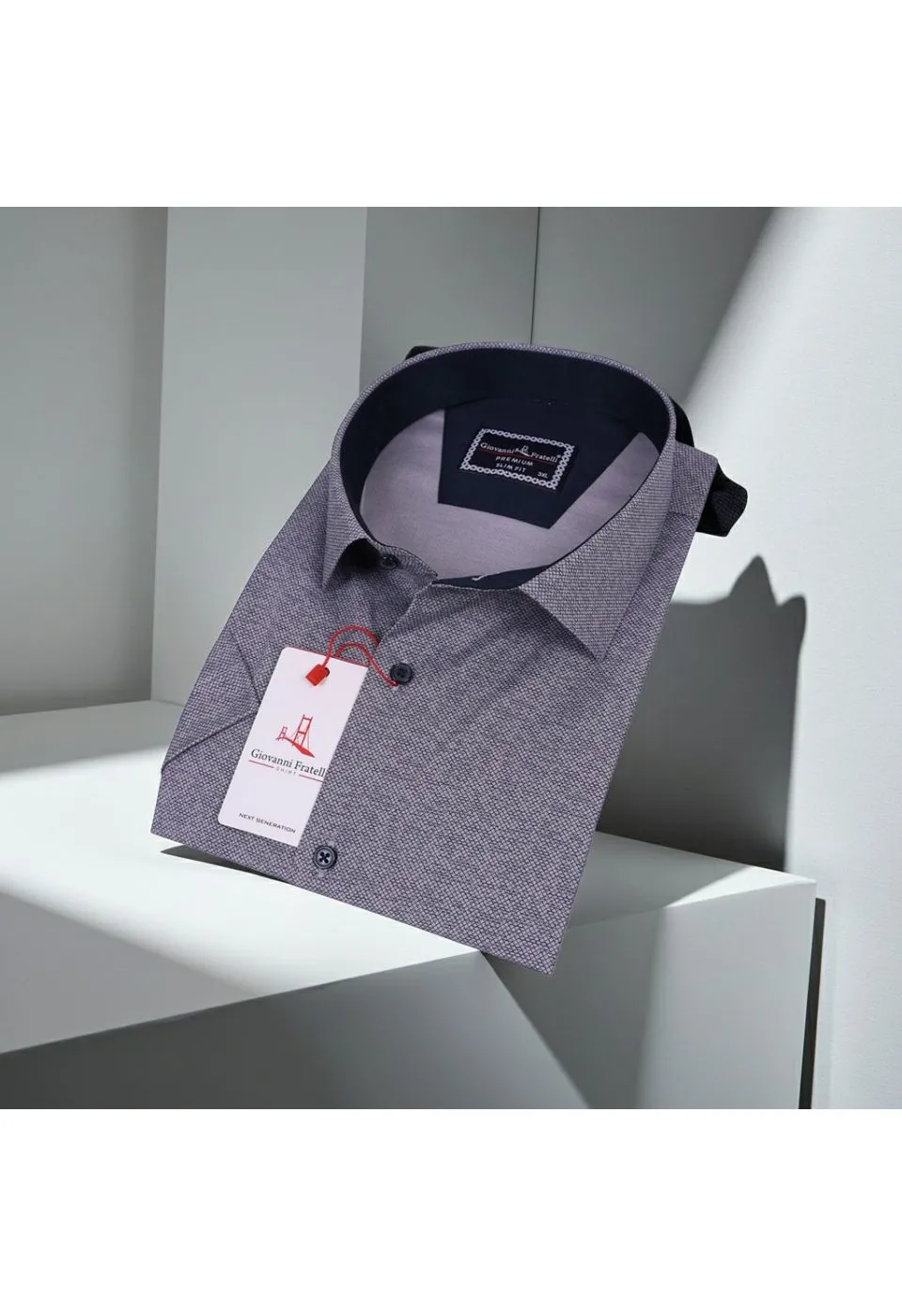 Büyük Beden Slim Fit Kısa Kol Desenli Erkek Gömlek 4GMK311745004 - Giovanni Fratelli