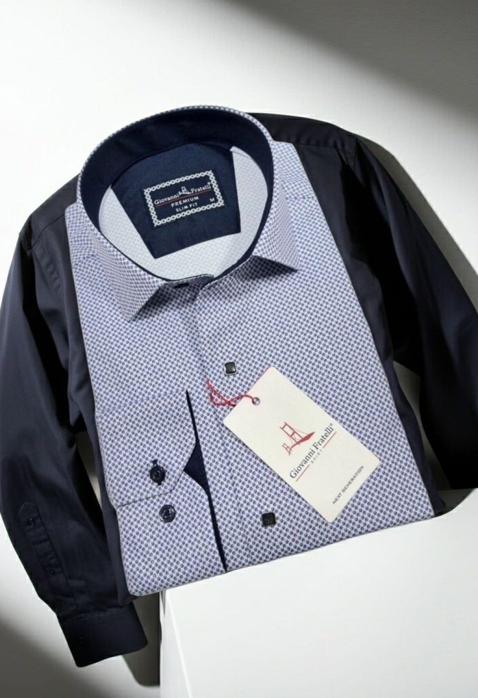 Slim Fit Uzun Kol Desenli Saten Gömlek 3GMK332002001
