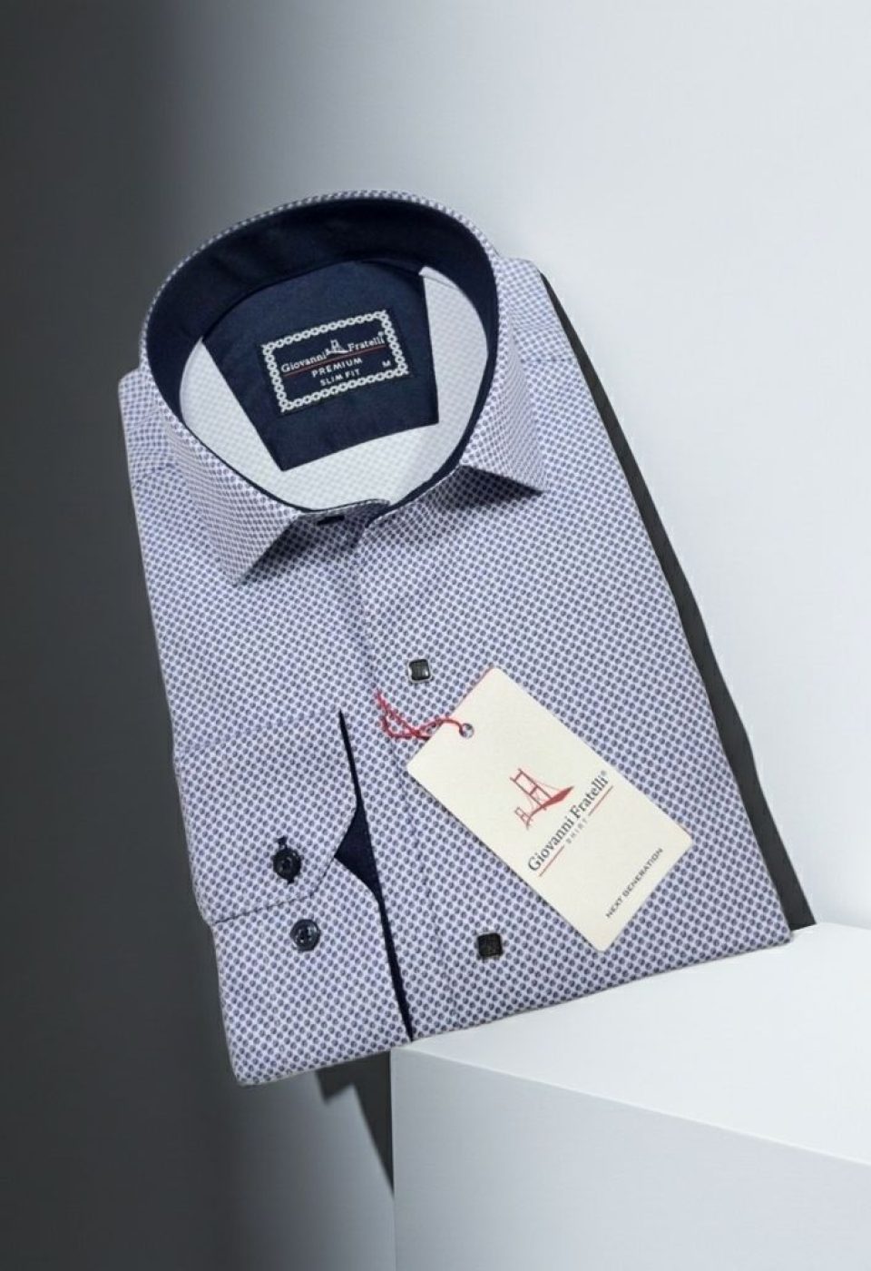 Slim Fit Uzun Kol Desenli Saten Gömlek 3GMK332002001
