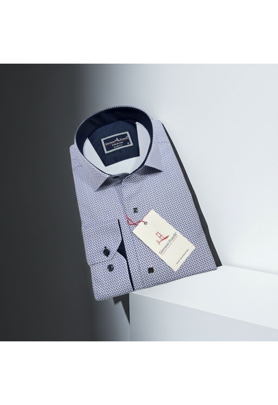 Slim Fit Uzun Kol Desenli Saten Gömlek 3GMK332002001 - Giovanni Fratelli
