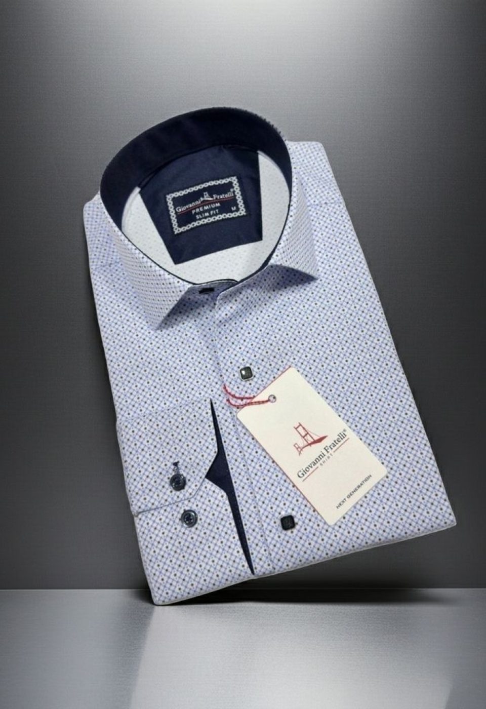 Slim Fit Uzun Kol Desenli Saten Gömlek 3GMK322004001