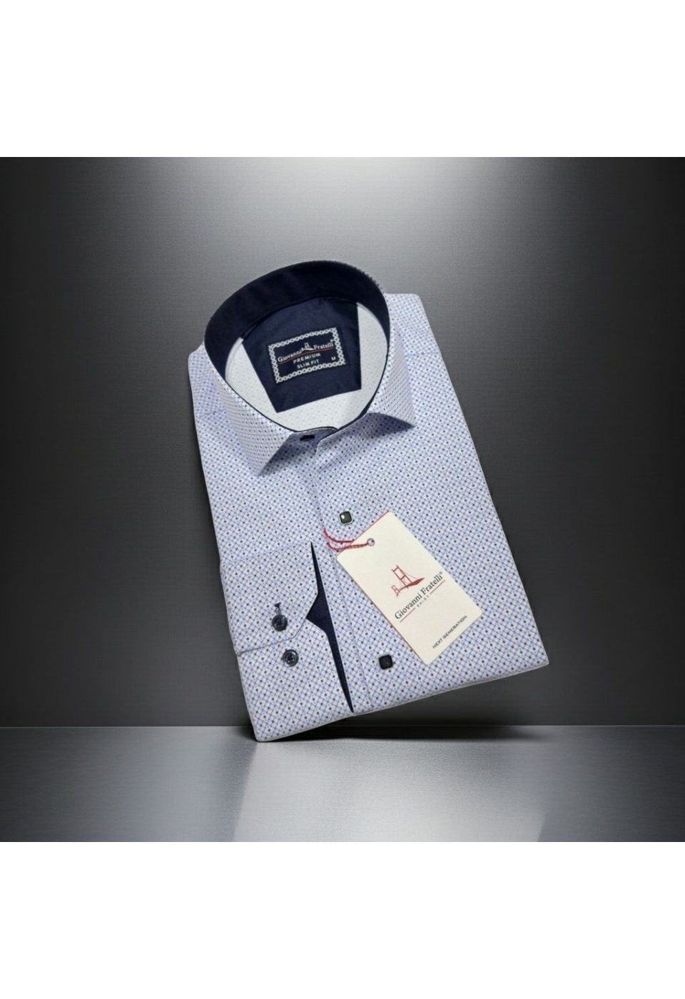 Slim Fit Uzun Kol Desenli Saten Gömlek 3GMK322004001 - Giovanni Fratelli