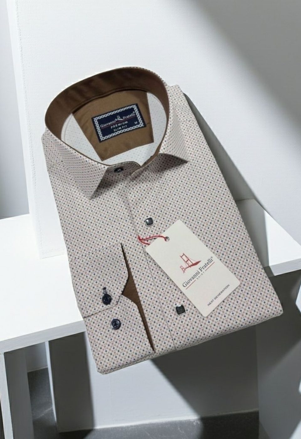 2004 CR SATIN 002 Slim Fit Uzun Kol Desenli Saten Gömlek 3GMK322004002 - Giovanni Fratelli