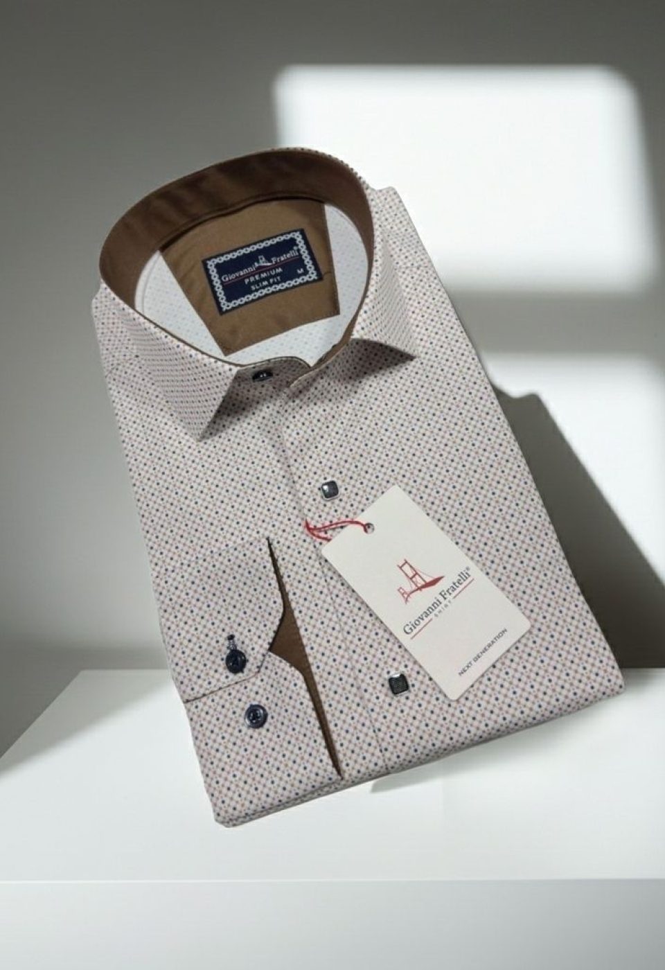 Slim Fit Uzun Kol Desenli Saten Gömlek 3GMK322004002