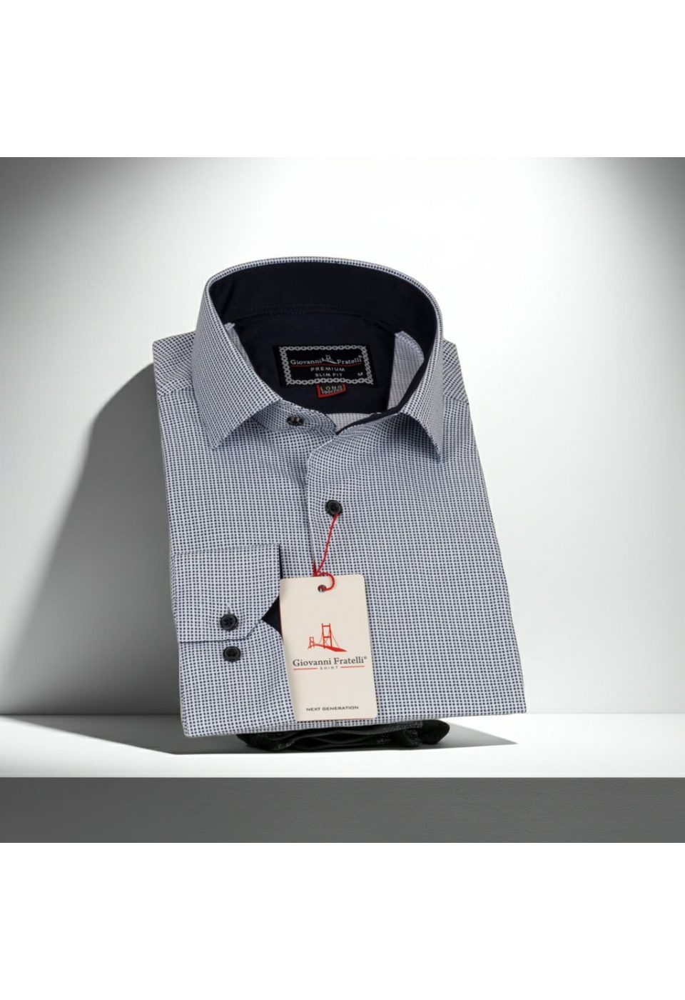 2032 CR 8 DROP SATIN 001 8 Drop Slim Fit Uzun Kol Saten Desenli Erkek Gömlek 3GMK312032001 - Giovanni Fratelli