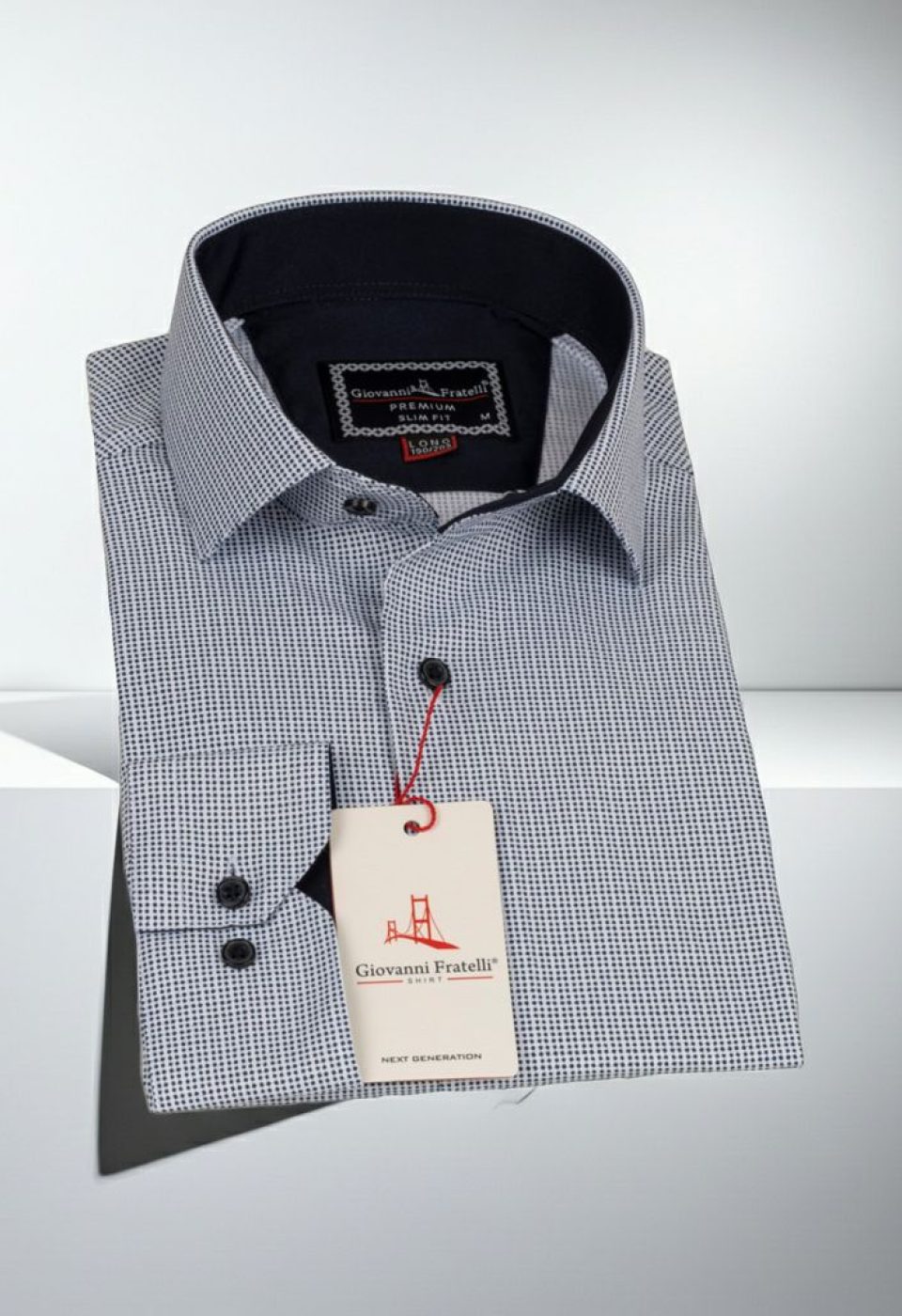 8 Drop Slim Fit Uzun Kol Saten Desenli Erkek Gömlek 3GMK312032001