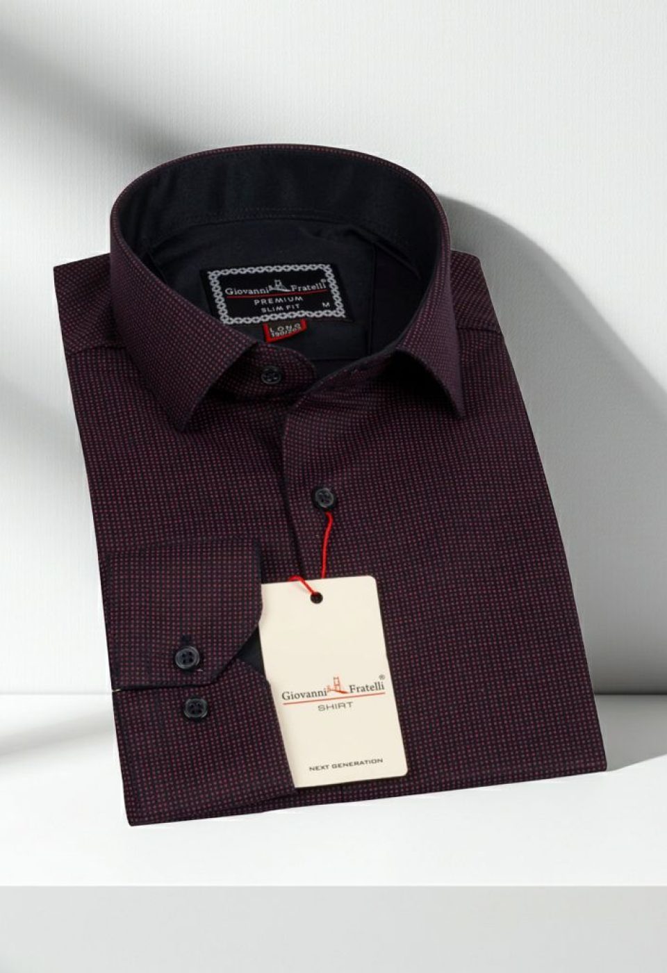 8 Drop Slim Fit Uzun Kol Saten Desenli Erkek Gömlek 3GMK312032004