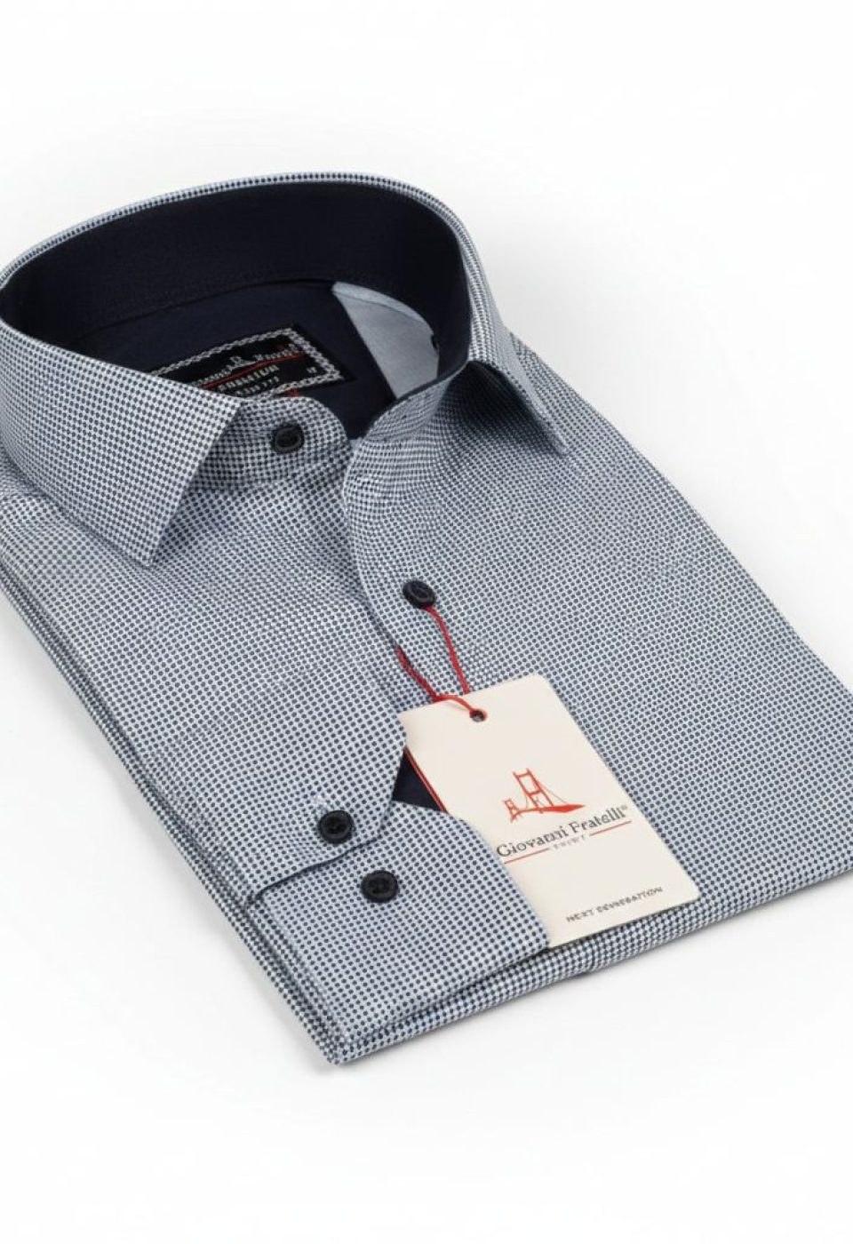 2032 CR 8 DROP SATIN 006 8 Drop Slim Fit Uzun Kol Saten Desenli Erkek Gömlek 3GMK312032006 - Giovanni Fratelli