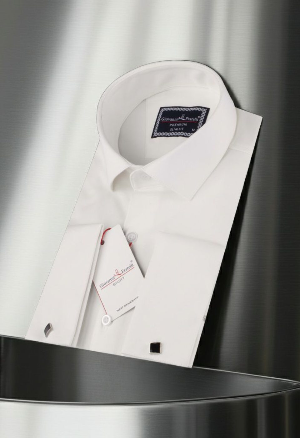Slim Fit Kol Düğmeli Düz Renk Jakar Erkek Gömlek 3GMK322126002