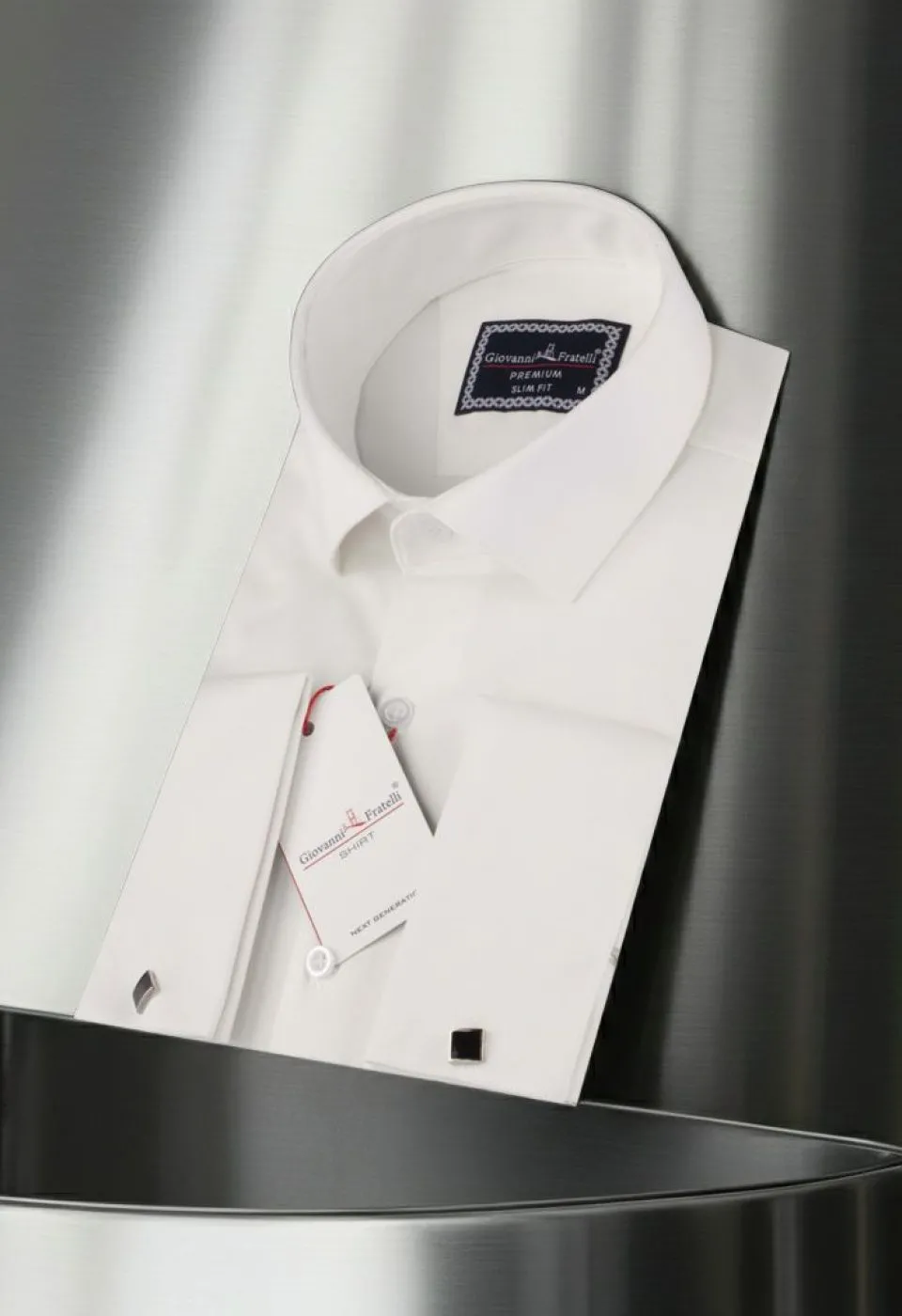 Slim Fit Kol Düğmeli Düz Renk Jakar Erkek Gömlek 3GMK322126002