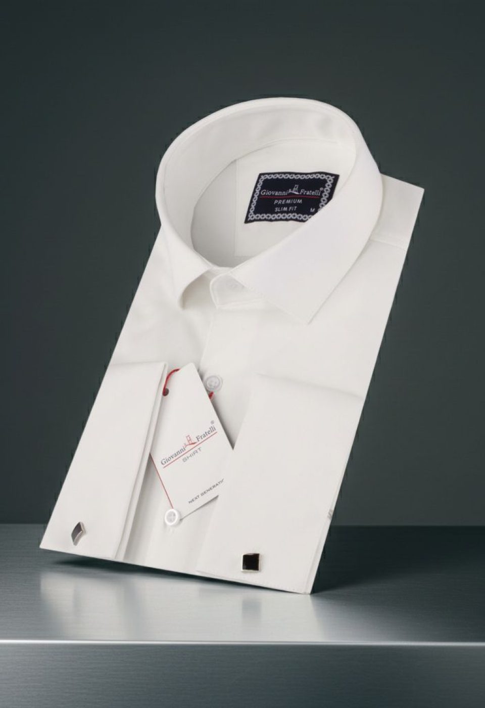 Slim Fit Kol Düğmeli Düz Renk Jakar Erkek Gömlek 3GMK322126002