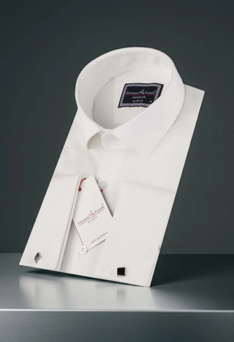 Slim Fit Kol Düğmeli Düz Renk Jakar Erkek Gömlek 3GMK322126002