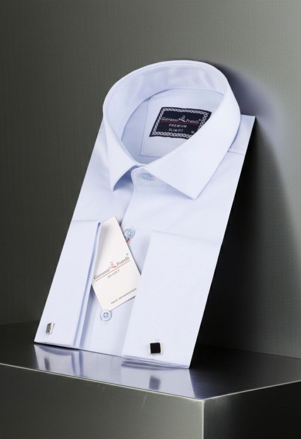 Slim Fit Kol Düğmeli Düz Renk Jakar Erkek Gömlek 3GMK322126003