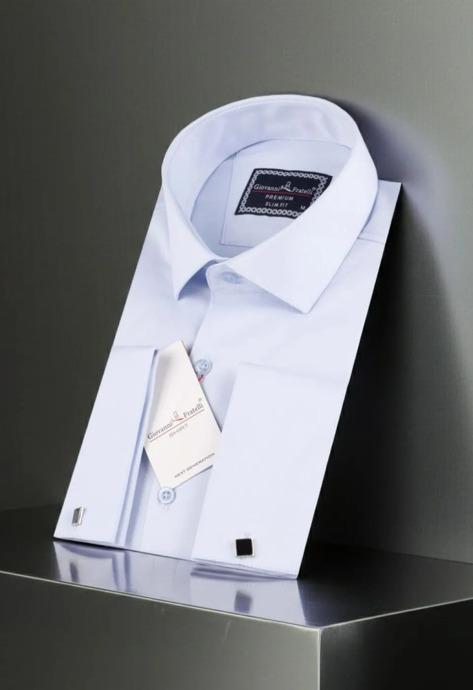 Slim Fit Kol Düğmeli Düz Renk Jakar Erkek Gömlek 3GMK322126003