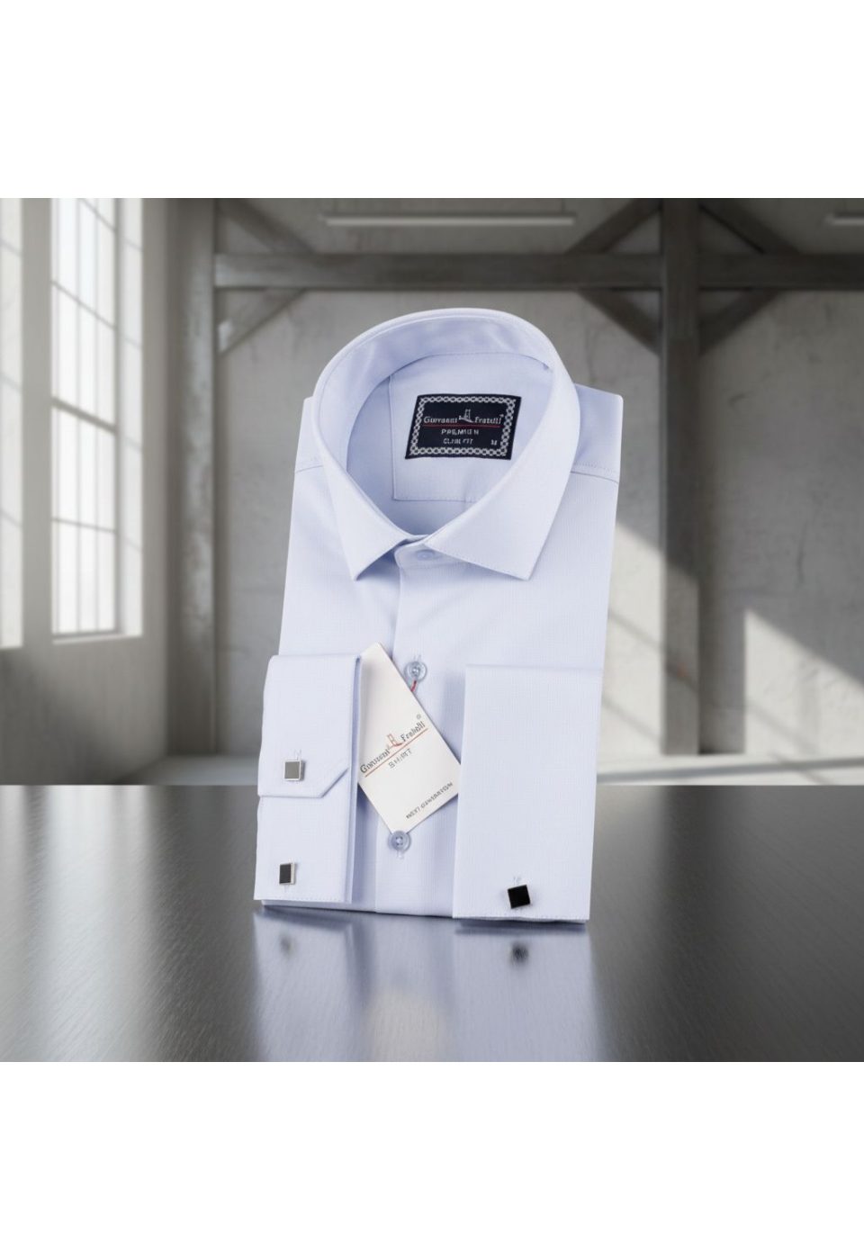Slim Fit Kol Düğmeli Düz Renk Jakar Erkek Gömlek 3GMK322126003 - Giovanni Fratelli