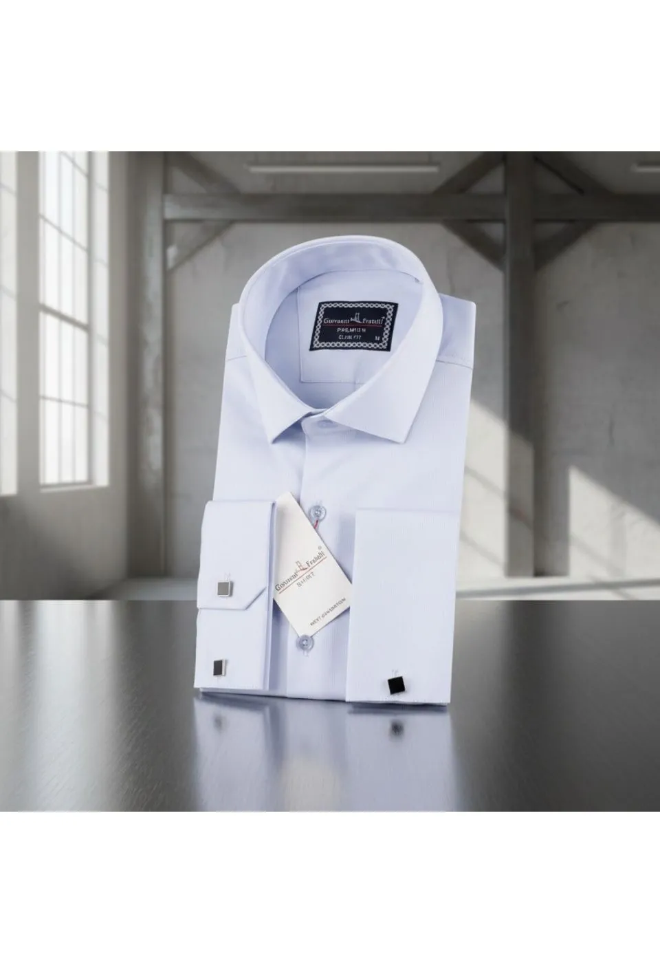Slim Fit Kol Düğmeli Düz Renk Jakar Erkek Gömlek 3GMK322126003 - Giovanni Fratelli