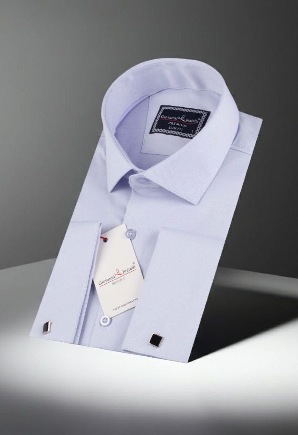 Slim Fit Kol Düğmeli Düz Renk Jakar Erkek Gömlek 3GMK322126004