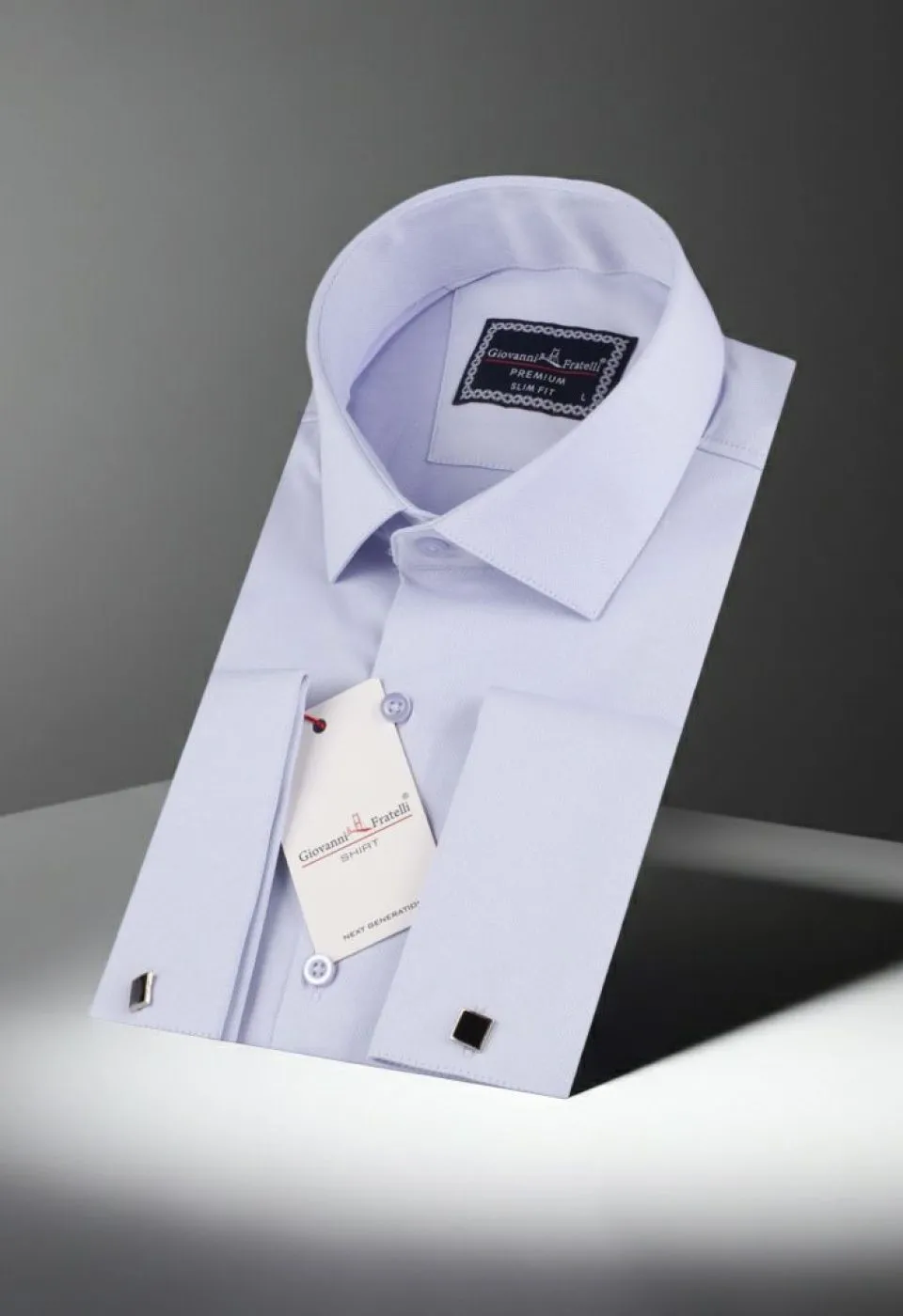 Slim Fit Kol Düğmeli Düz Renk Jakar Erkek Gömlek 3GMK322126004