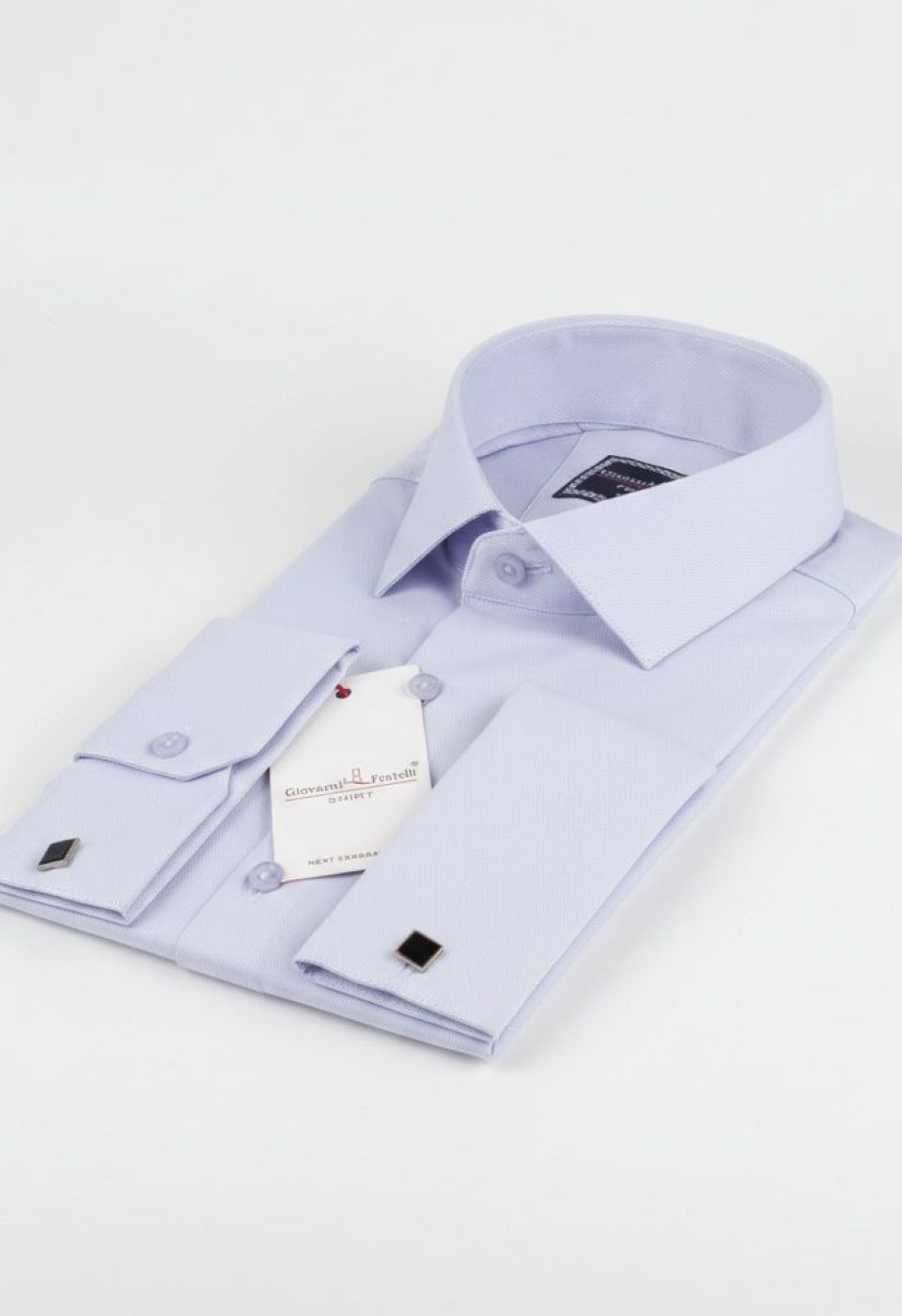 Slim Fit Kol Düğmeli Düz Renk Jakar Erkek Gömlek 3GMK322126004