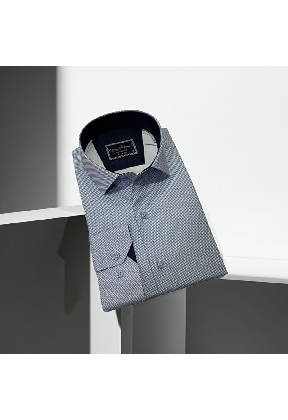 Slim Fit Uzun Kol Desenli Saten Gömlek 3GMK312131001 - Giovanni Fratelli