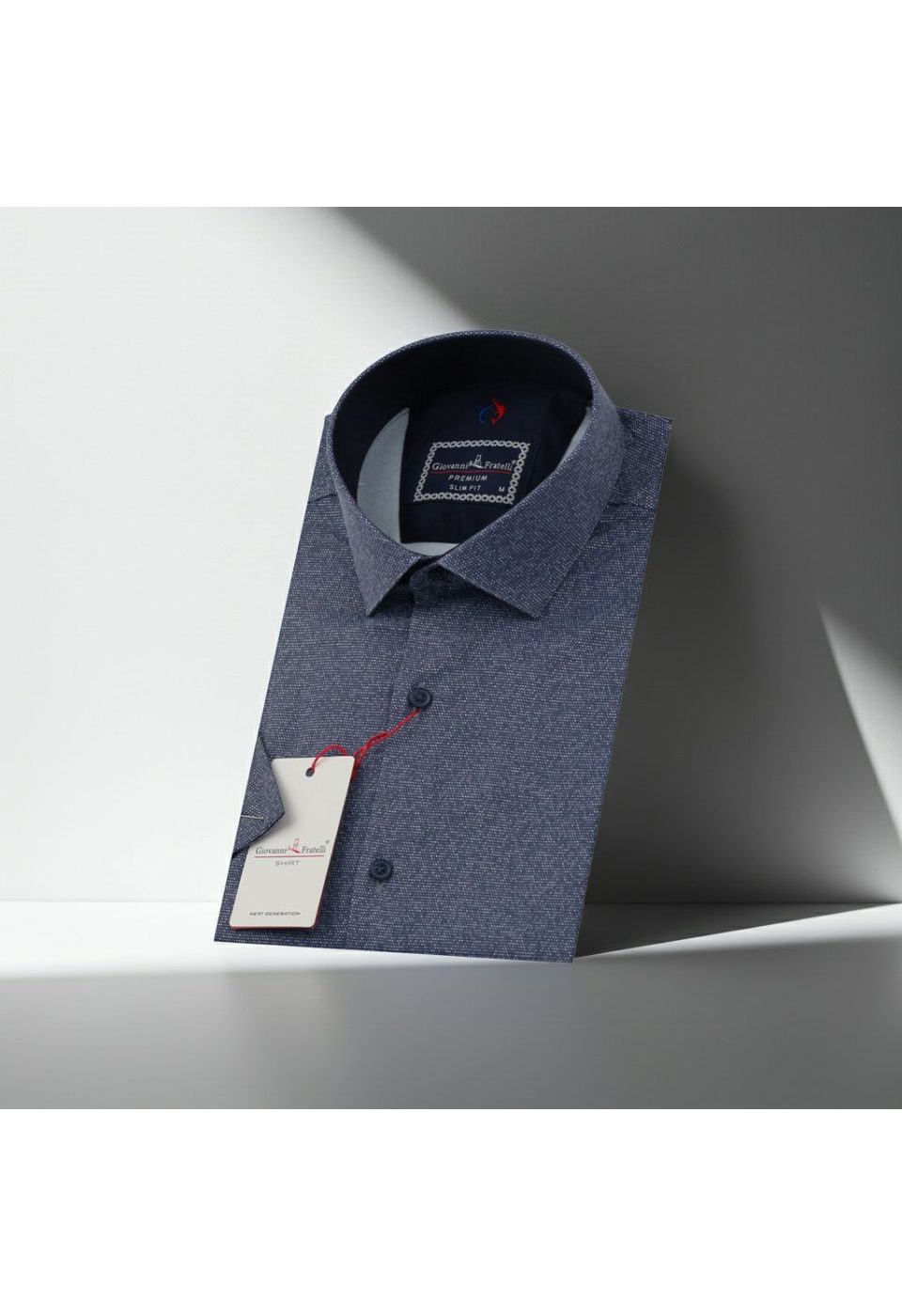 Slim Fit Kısa Kol Desenli Saten Erkek Gömlek 3GMK312141007 - Giovanni Fratelli
