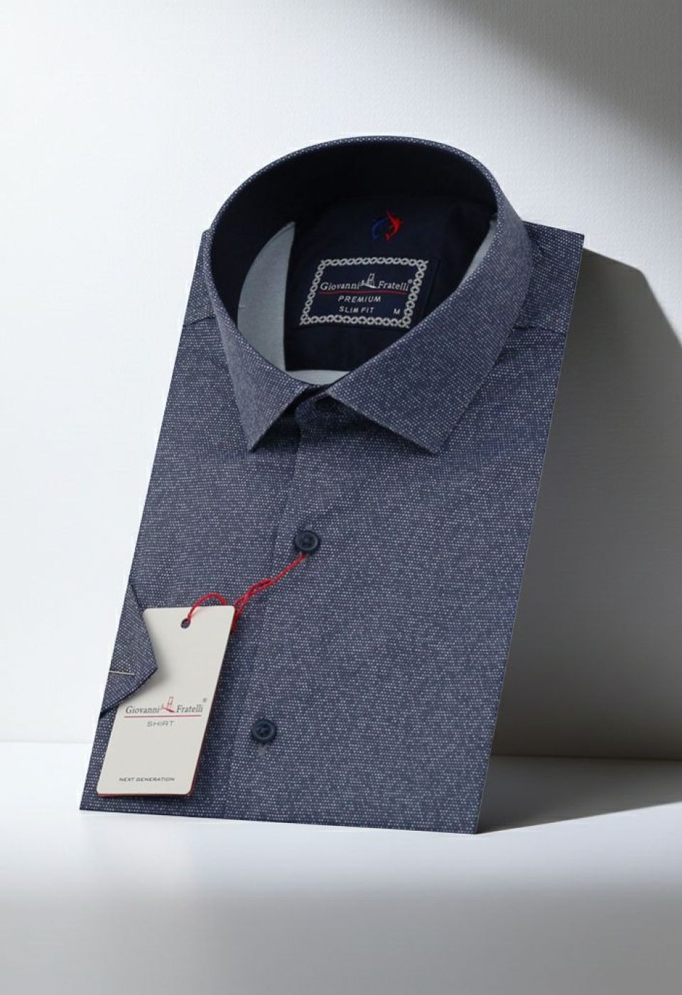 Slim Fit Kısa Kol Desenli Saten Erkek Gömlek 3GMK312141007