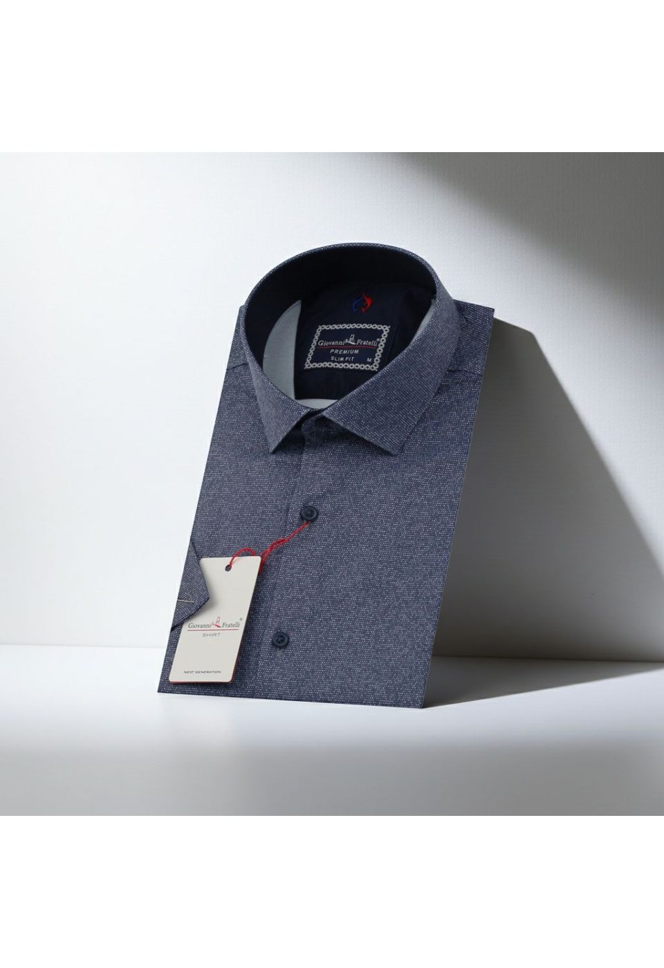 Slim Fit Kısa Kol Desenli Saten Erkek Gömlek 3GMK312141007 - Giovanni Fratelli
