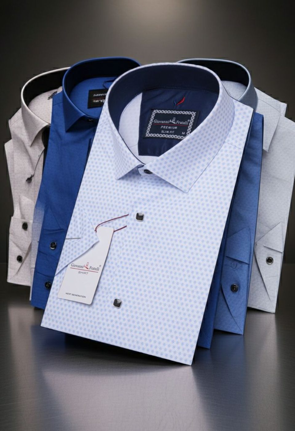 Slim Fit Kısa Kol Desenli Saten Erkek Gömlek 3GMK312147007 - Giovanni Fratelli