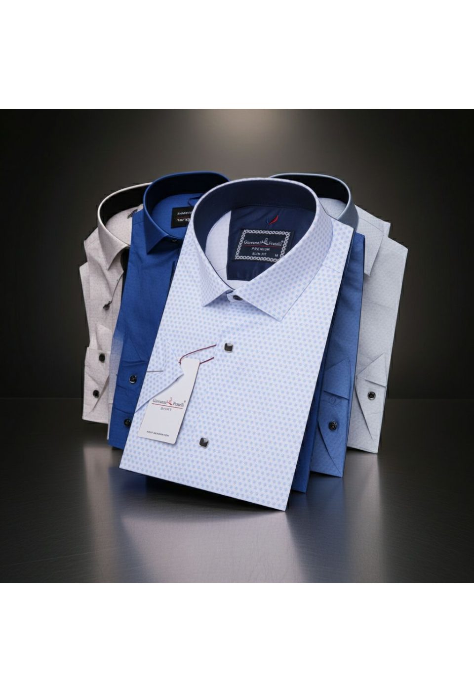 Slim Fit Kısa Kol Desenli Saten Erkek Gömlek 3GMK312147007 - Giovanni Fratelli