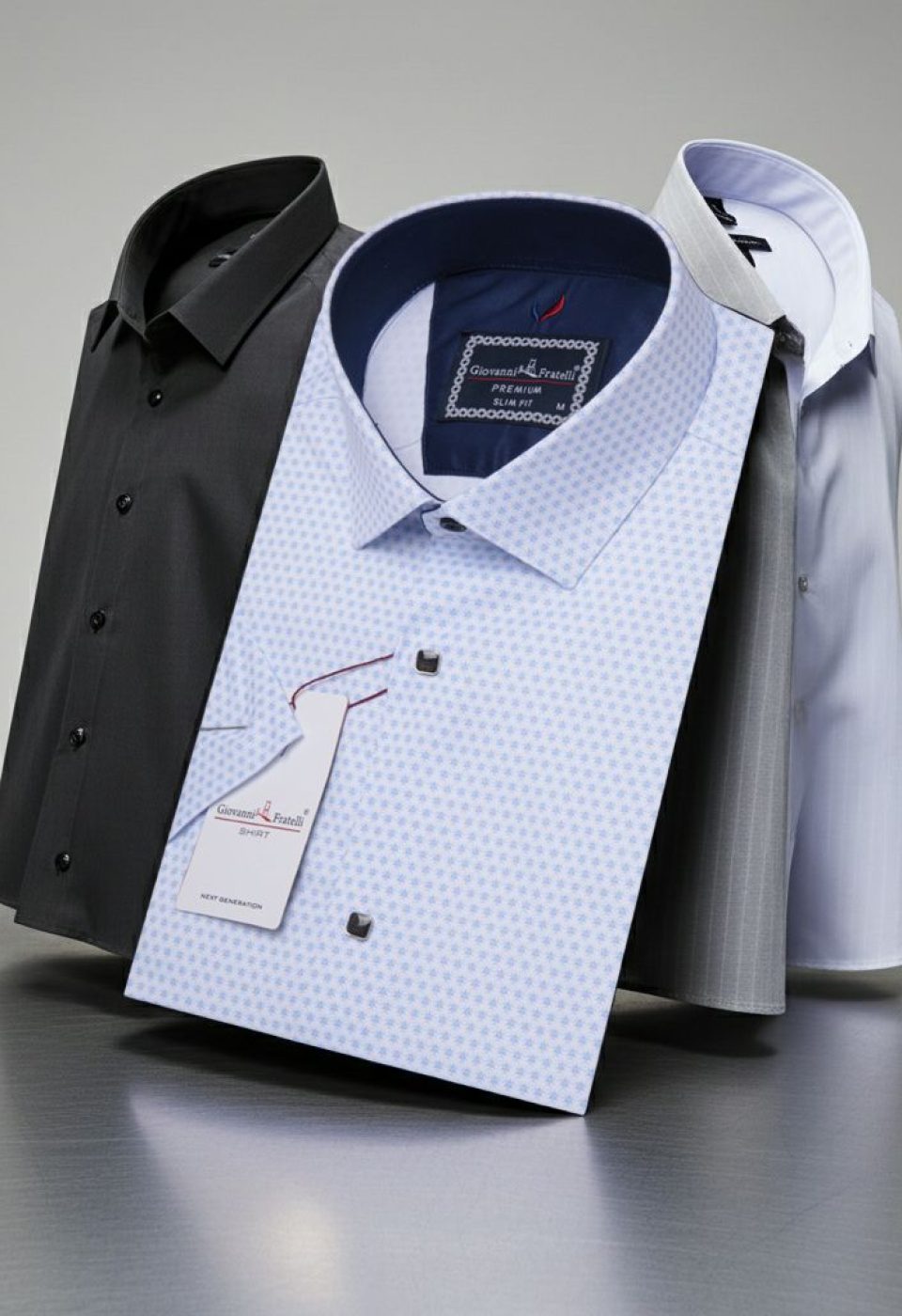 Slim Fit Kısa Kol Desenli Saten Erkek Gömlek 3GMK312147007