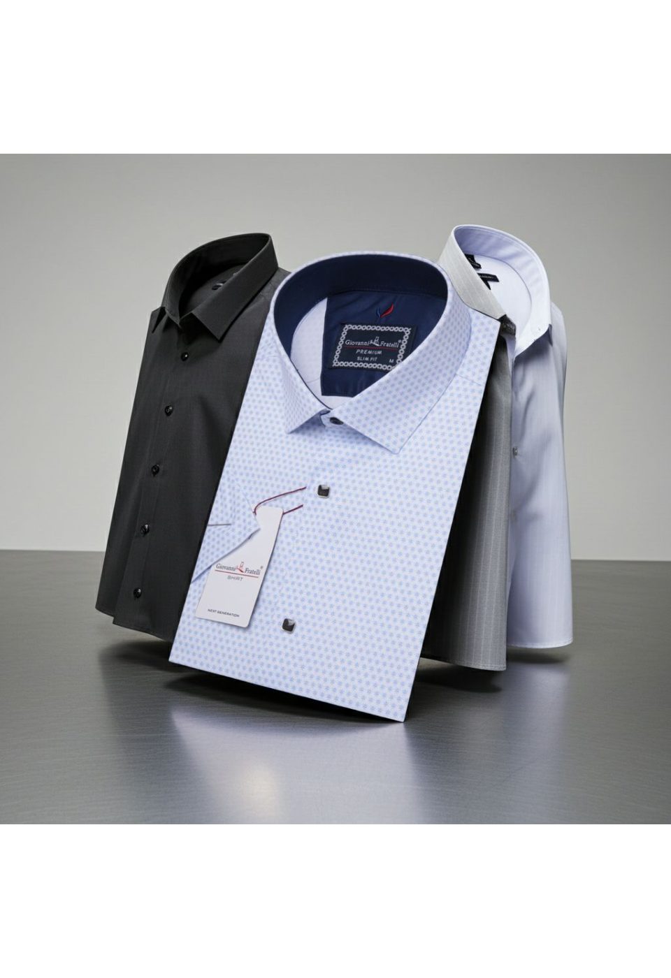 Slim Fit Kısa Kol Desenli Saten Erkek Gömlek 3GMK312147007 - Giovanni Fratelli