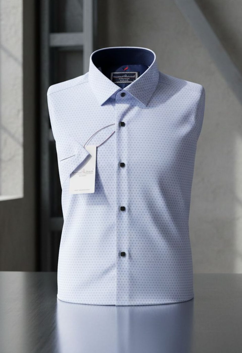 Slim Fit Kısa Kol Desenli Saten Erkek Gömlek 3GMK312147007 Slim Fit Kısa Kol Desenli Saten Erkek Gömlek 3GMK312147007