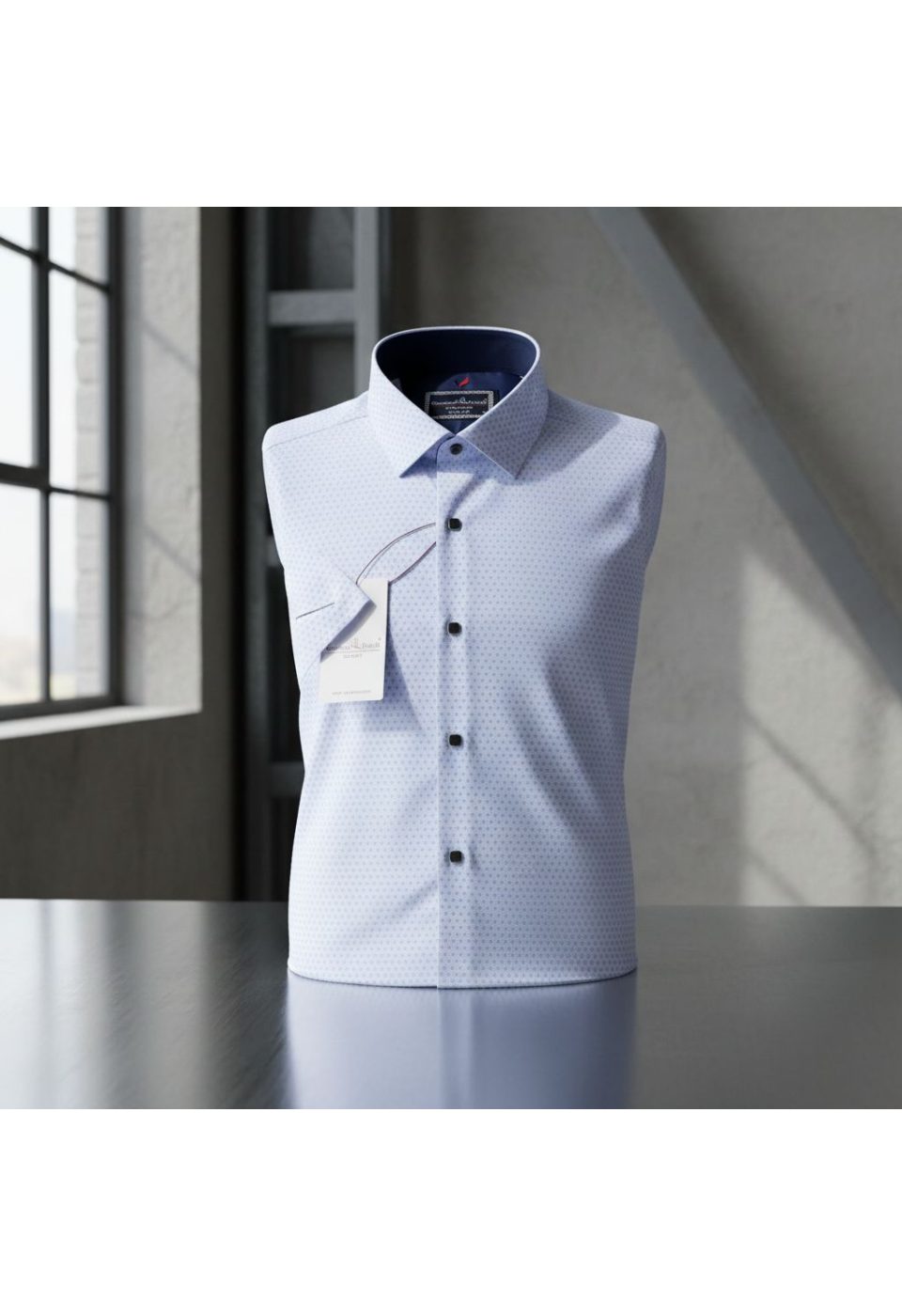 Slim Fit Kısa Kol Desenli Saten Erkek Gömlek 3GMK312147007 - Giovanni Fratelli