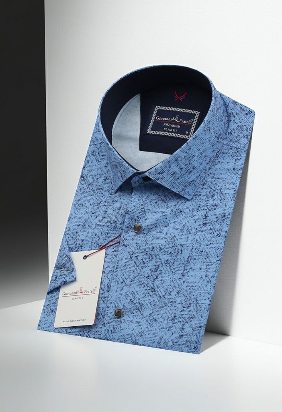 Slim Fit Kısa Kol Dijital Baskılı Desenli Erkek Gömlek 3GMK312149003